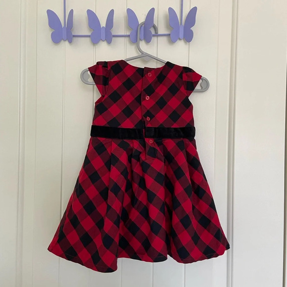 NWOT | Carter’s baby girl’s special occasion plaid patterned dress — 12 months - Picture 6 of 7